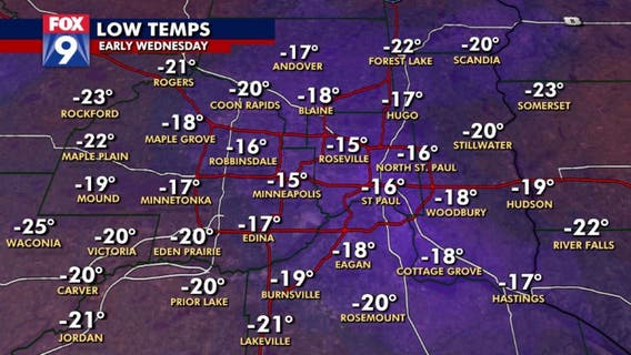 Temperatures expected to jump 40°+ through the day Wednesday