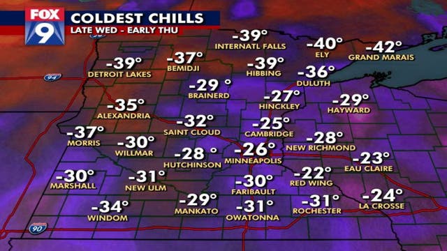 Another cold one Thursday with wind chills well below 0