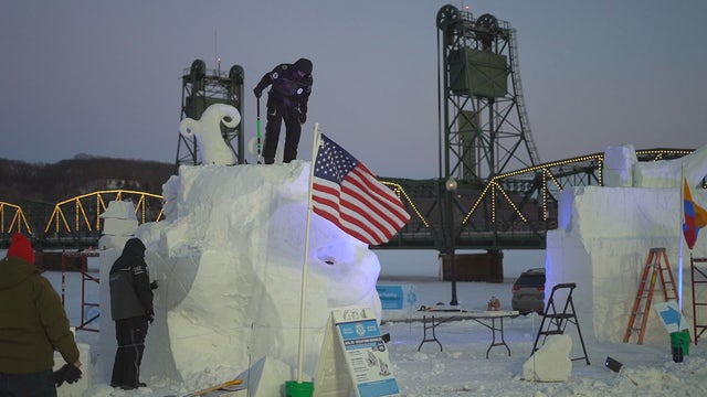 'We love this kind of temperature': Snow Sculpting Championship kicks off in Stillwater
