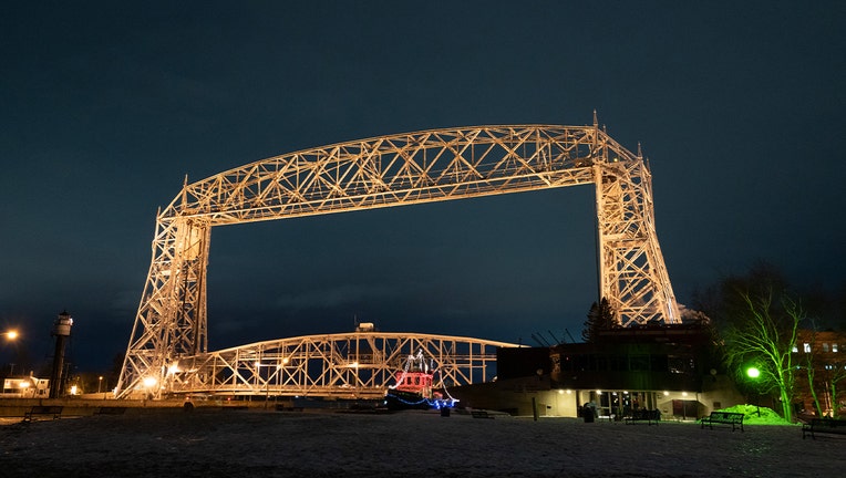 General views of the Duluth lift bridge along the shores of Lake Superior on January 04, 2020 in Duluth, Minnesota. (Photo by AaronP/Bauer-Griffin/GC Images)