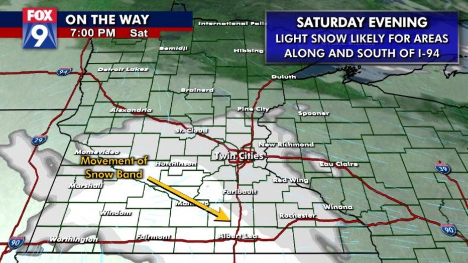 Snow possible Saturday evening