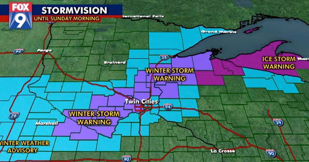 Winter Storm Warning in place for NE metro until early Sunday | FOX 9 ...