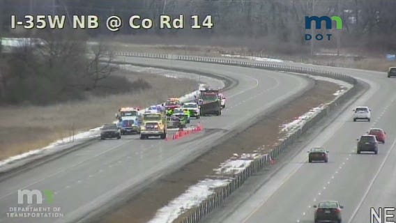 Serious injury crash causes temporary closure on I-35W SB near Lino Lakes