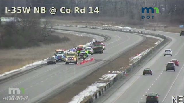 Serious injury crash causes temporary closure on I-35W SB near Lino Lakes