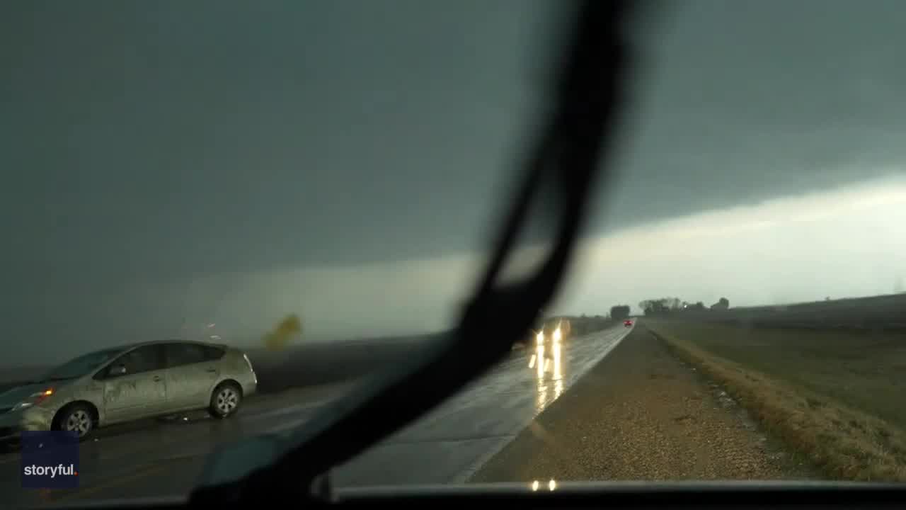 Watch: Storm chaser video shows moment lightning strikes car during ...