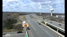 Watch video: Box truck explosion on Minnesota highway