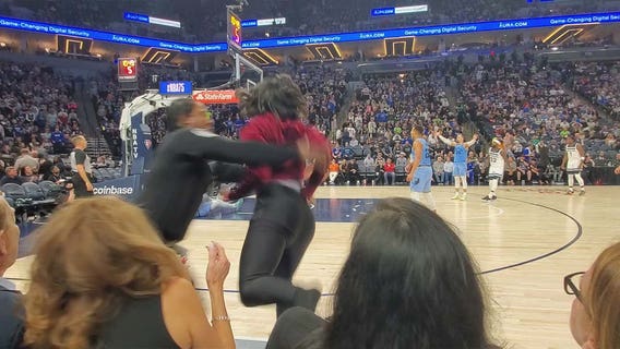 Security tackles animal rights protester at Timberwolves vs. Grizzlies playoff game