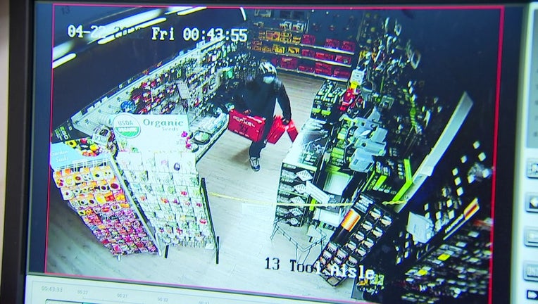 Ace Hardware thief on security video