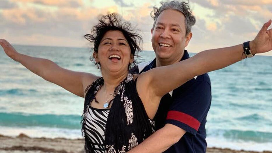 Miguel Abrego Hurtado and Concepcion Leticia Carrillo Arellano together on a beach. (Image courtesy of family)