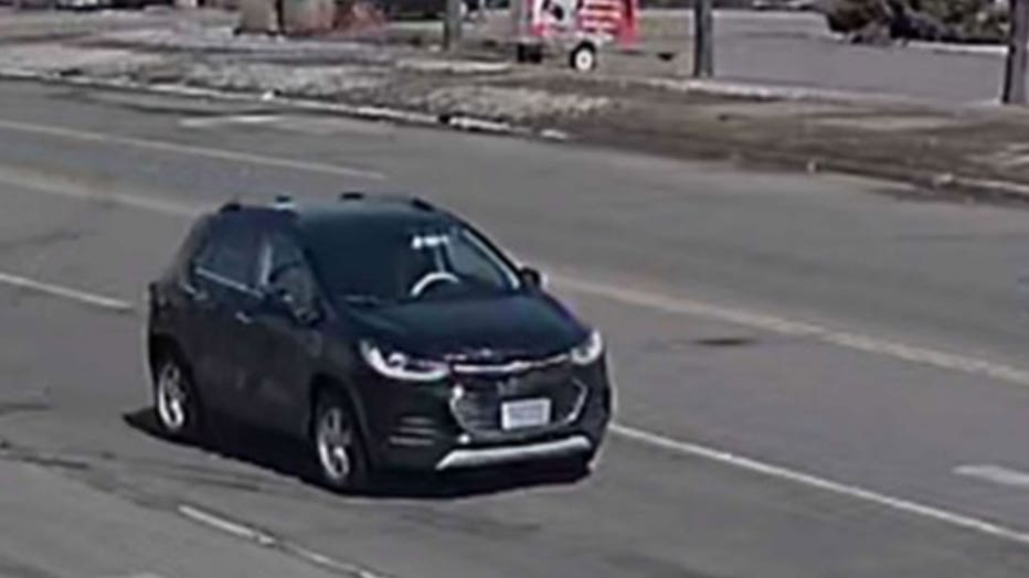 A security camera captured this image of the black Chevrolet Trax that investigators believe was used by the suspect in the April 1 road rage shooting. 