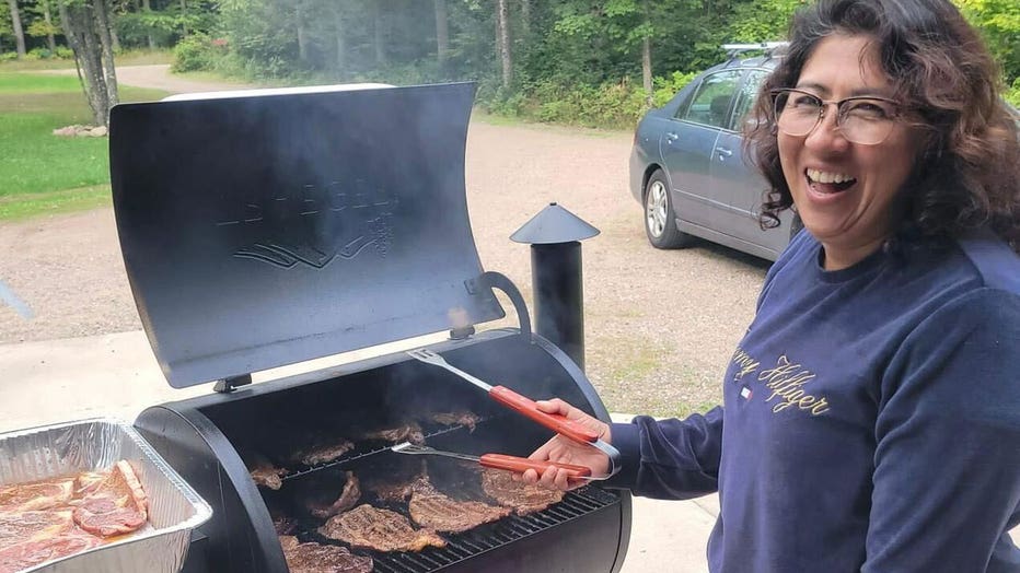 Concepcion Leticia Carrillo Arellano at a grill during a family barbeque (Photo courtesy of the family)