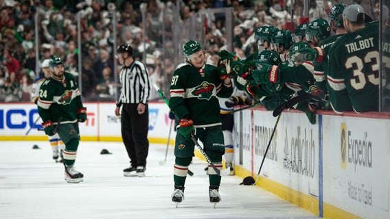 Kaprizov, Eriksson Ek lead Wild to 6-2 Game 2 win over Blues, series tied 1-1