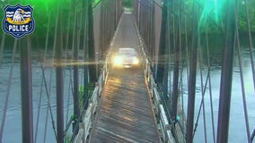 Video: Wisconsin motorist drives on pedestrian bridge, gets arrested for drunk driving