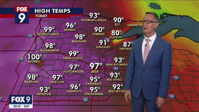 One Minnesota city hits 100 degrees on scorching Sunday