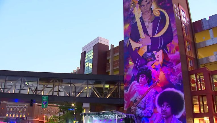 The new Prince mural shows three versions of Prince over the course of his career