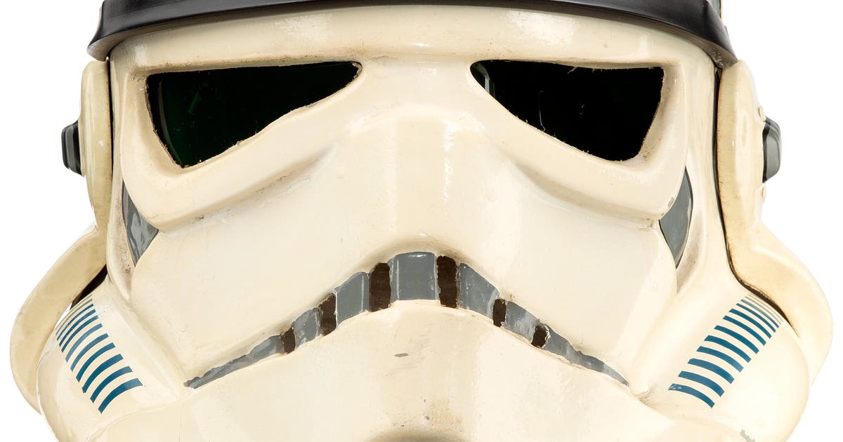 Stormtrooper helmet, blaster from original 'Star Wars' film to be