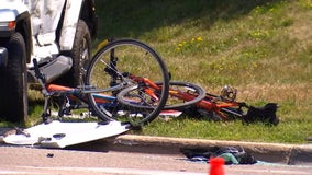 2 bicyclists injured after vehicle in Plymouth crash rolls over, hits them