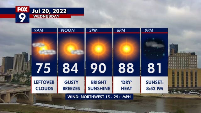 Wednesday will be warm, but more comfortable than previous days