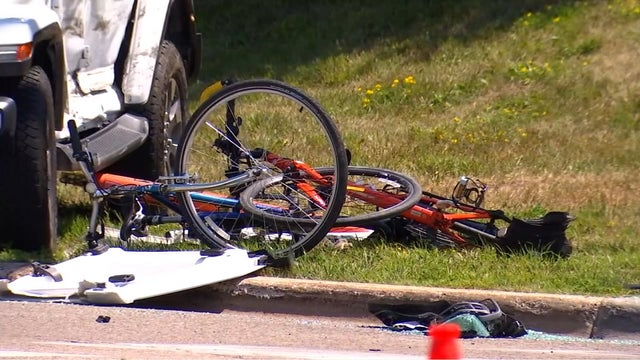 2 bicyclists injured after vehicle in Plymouth crash rolls over, hits them