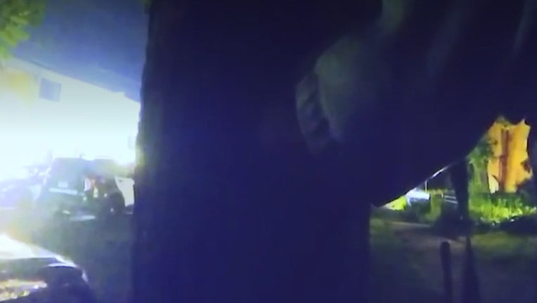 A screengrab from bodycam cam footage of the police shooting of Tekle Sundberg released by the City of Minneapolis on Wednesday.