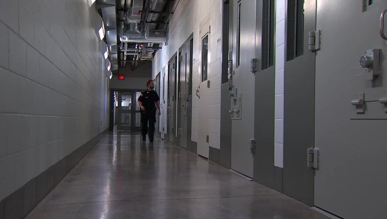 hallway with doors in maximum security prison