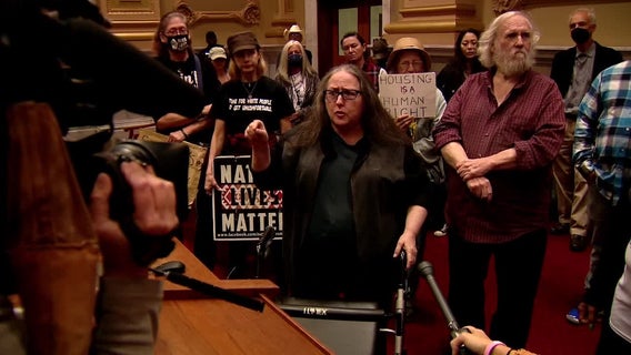 Protesters interrupt city meeting following encampment clearing