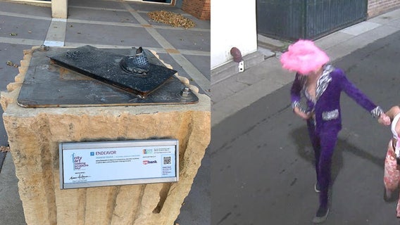 Vandal stole $15K sculpture in Mankato; police seek help identifying him