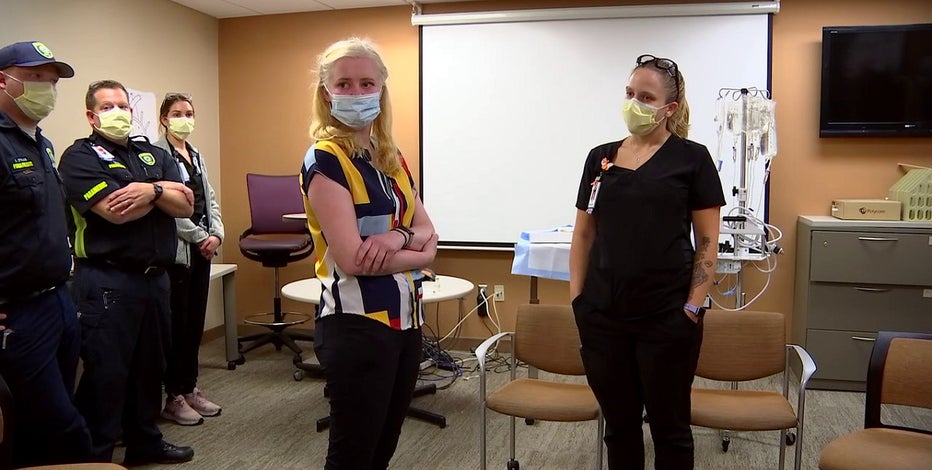 Minneapolis woman who survived horrific car crash meets with crew who saved her life