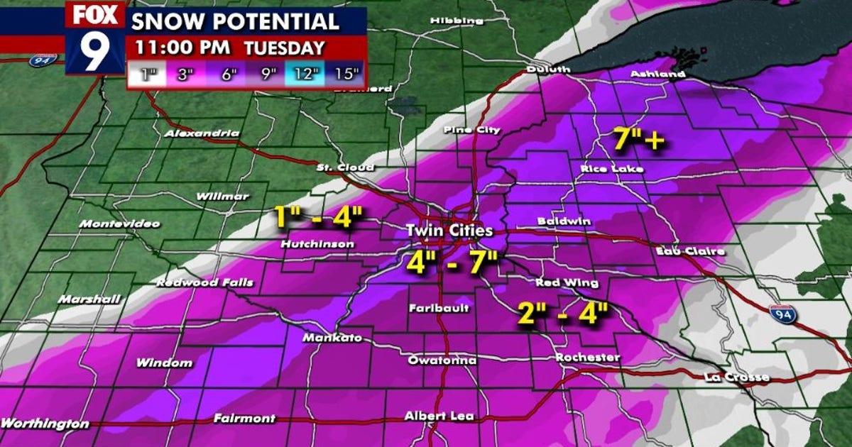 Winter storm warning issued for much of Twin Cities, 4-7 inches ...