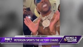 Vikings DB Patrick Peterson gets celebratory chains on flight home after win at Buffalo