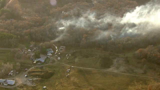 Crews battle fire at Carlos Avery Wildlife Management Area
