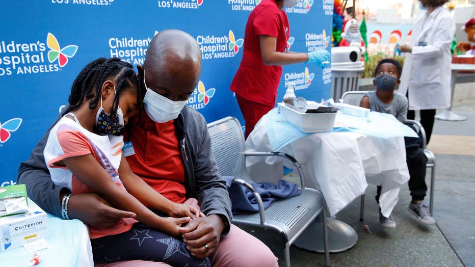 Childrens dose of the Pfizer Covid Vaccine at Children's Hospital of Los Angeles Wednesday morning.