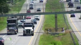 Highway 62 in Edina closed this weekend to fix pedestrian bridge truck hit