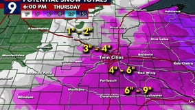 Thursday's snow expected through early afternoon, 3-6 inches possible