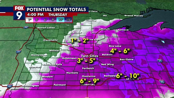 Minnesota weather: Heavy snow rolls in overnight; expected to be commute-buster