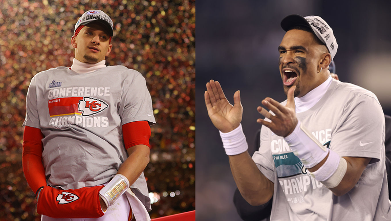 Jalen Hurts Patrick Mahomes GETTY