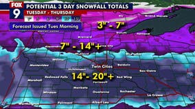 Minnesota weather: High-impact snow storm will hit in 2 waves starting Tuesday