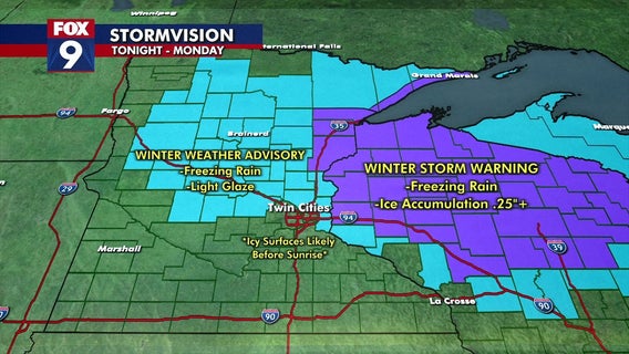 Twin Cities forecast: Messy Monday with heavy rain, freezing rain likely