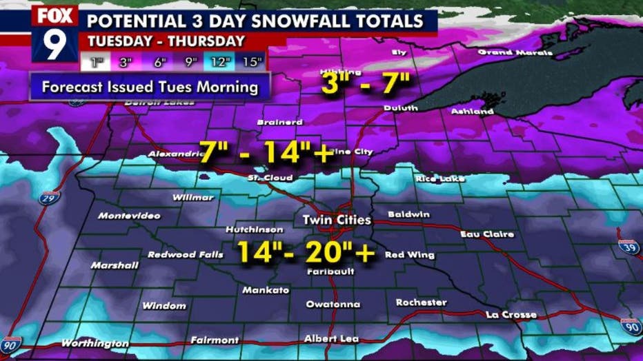 Minnesota weather Highimpact snow storm will hit in 2 waves starting