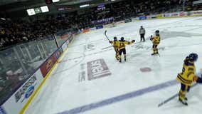 Video: Drone flies through Minnesota hockey arena after goal