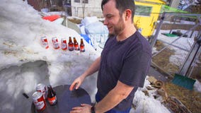 St. Paul man turns pile of snow into backyard bar