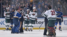 Minnesota Wild beats St. Louis Blues 8-5 after near goalie fight