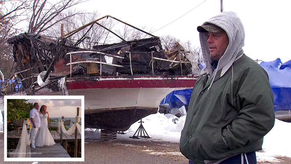 Newlyweds lose everything in houseboat fire while away for wedding