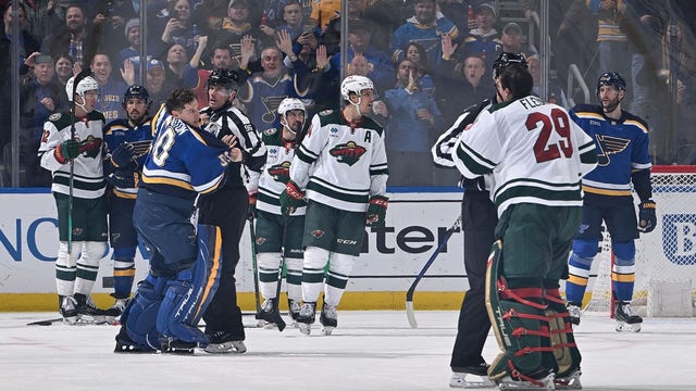 Minnesota Wild beats St. Louis Blues 8-5 after near goalie fight