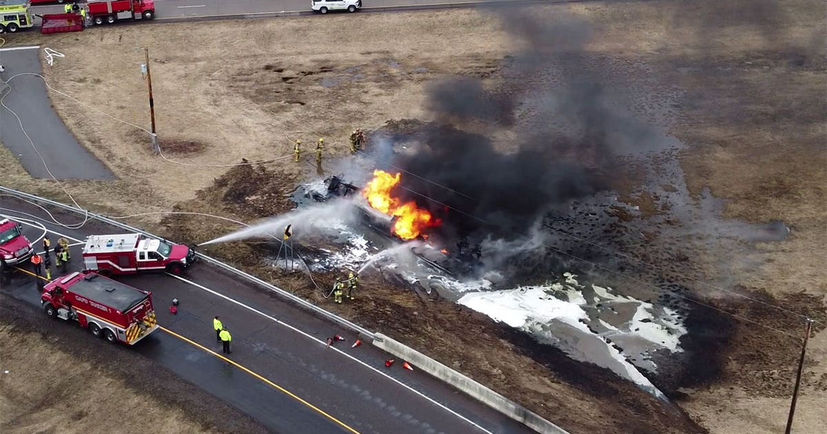Driver killed in fiery tanker truck crash in northern Minnesota | FOX 9 ...