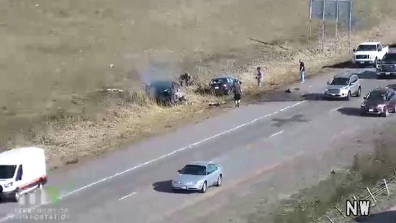 Forest Lake crash: 1 seriously hurt after car crashes through I-35 median