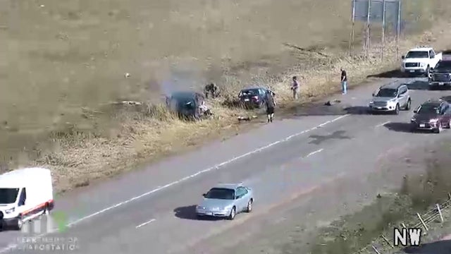 Forest Lake crash: 1 seriously hurt after car crashes through I-35 median