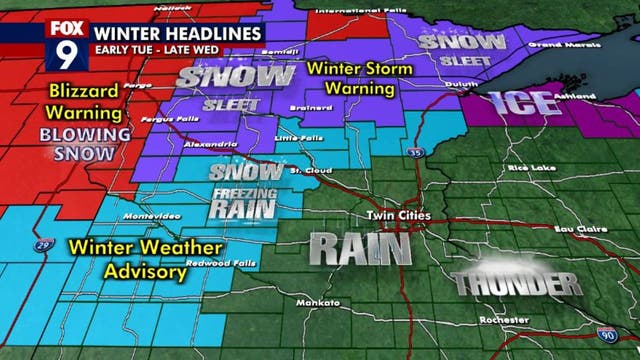 Minnesota weather: Rain, thunder for Twin Cities; snow in northern MN