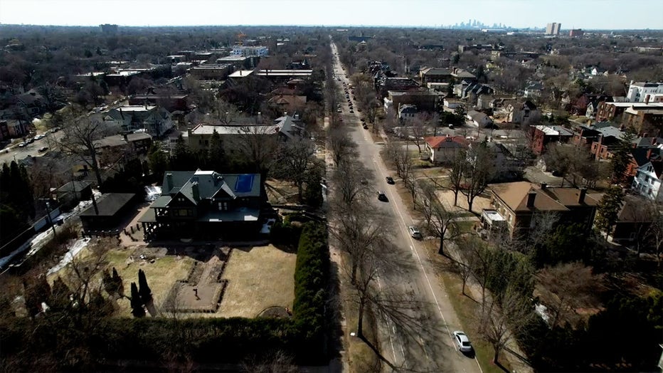 Summit Avenue in St. Paul, Minn., as seen from an overhead