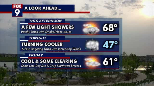 Minnesota weather: Wildfire smoke lingers, rain showers possible